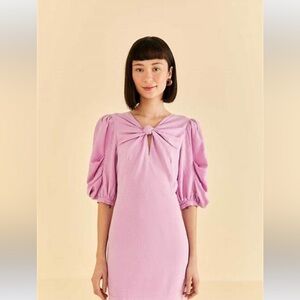 FARMRIO lilac short sleeve dress